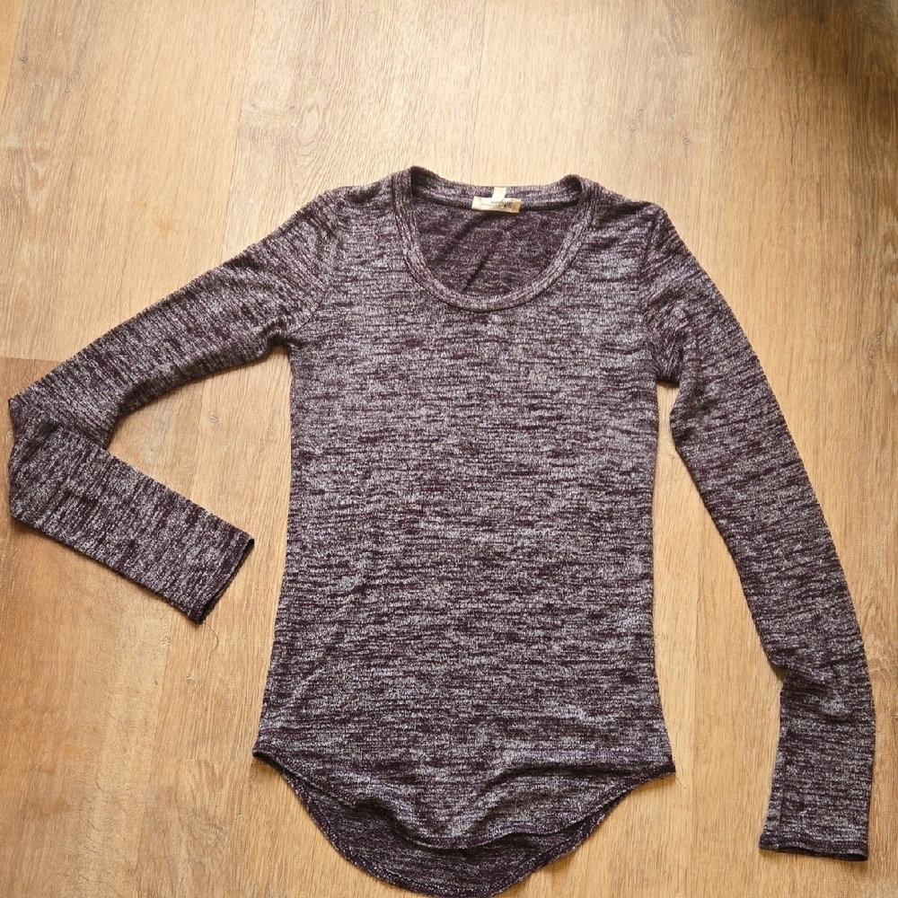 ARITZIA Wilfred FREE Marled Purple Long Sleeve Top Sz XS